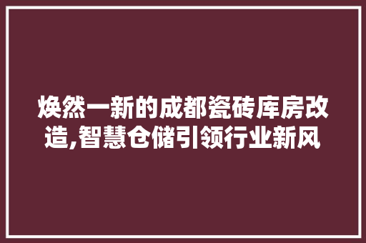 焕然一新的成都瓷砖库房改造,智慧仓储引领行业新风尚 家电维修