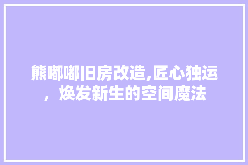 熊嘟嘟旧房改造,匠心独运，焕发新生的空间魔法