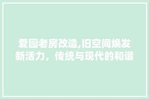 爱园老房改造,旧空间焕发新活力，传统与现代的和谐共生