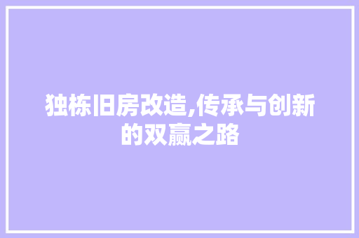 独栋旧房改造,传承与创新的双赢之路 墙体维修