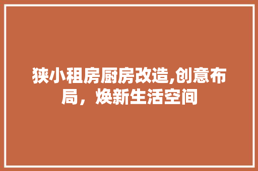 狭小租房厨房改造,创意布局，焕新生活空间