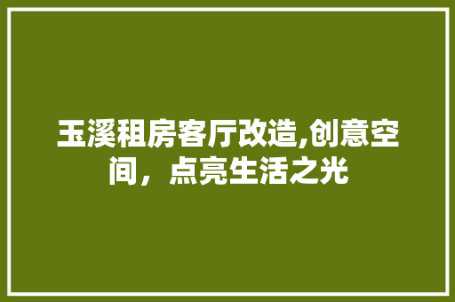 玉溪租房客厅改造,创意空间，点亮生活之光