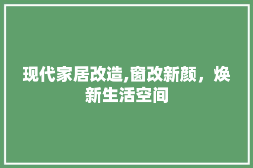 现代家居改造,窗改新颜，焕新生活空间