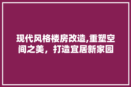 现代风格楼房改造,重塑空间之美，打造宜居新家园
