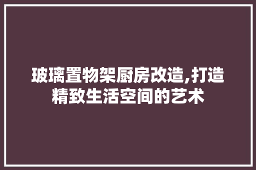 玻璃置物架厨房改造,打造精致生活空间的艺术