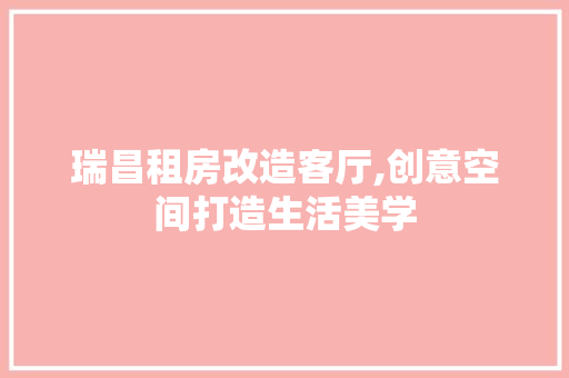 瑞昌租房改造客厅,创意空间打造生活美学 厨房维修