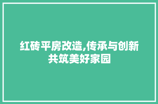 红砖平房改造,传承与创新共筑美好家园