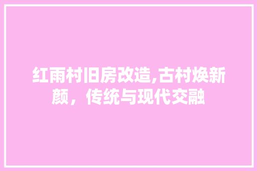红雨村旧房改造,古村焕新颜，传统与现代交融