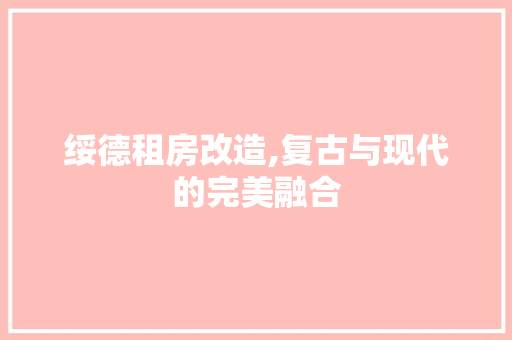 绥德租房改造,复古与现代的完美融合 家电维修