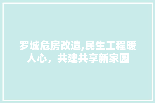 罗城危房改造,民生工程暖人心，共建共享新家园
