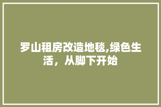 罗山租房改造地毯,绿色生活，从脚下开始 家电维修