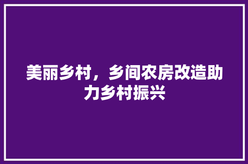 美丽乡村，乡间农房改造助力乡村振兴