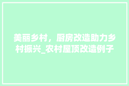 美丽乡村，厨房改造助力乡村振兴_农村屋顶改造例子介绍