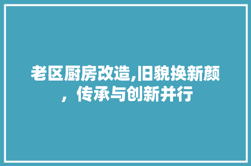 老区厨房改造,旧貌换新颜，传承与创新并行