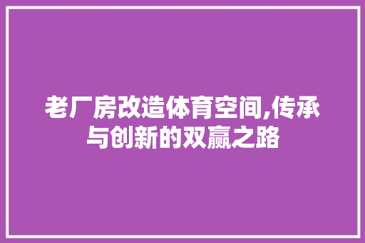 老厂房改造体育空间,传承与创新的双赢之路 墙体维修