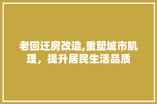 老回迁房改造,重塑城市肌理，提升居民生活品质