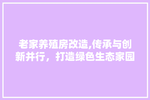 老家养殖房改造,传承与创新并行，打造绿色生态家园