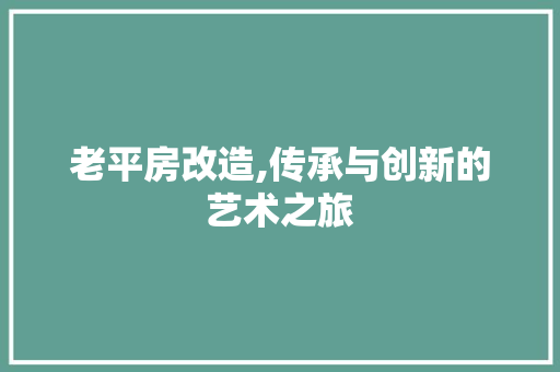 老平房改造,传承与创新的艺术之旅