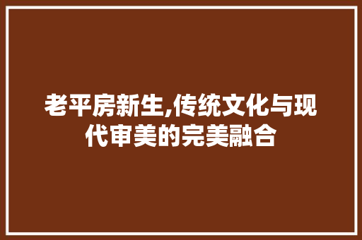 老平房新生,传统文化与现代审美的完美融合 家电维修