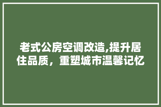 老式公房空调改造,提升居住品质，重塑城市温馨记忆