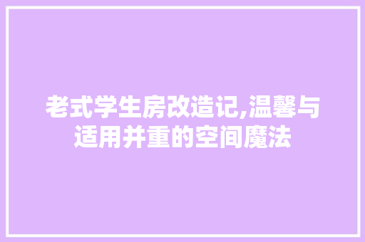 老式学生房改造记,温馨与适用并重的空间魔法