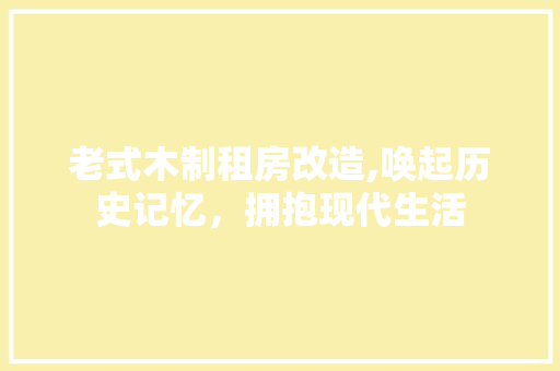 老式木制租房改造,唤起历史记忆，拥抱现代生活