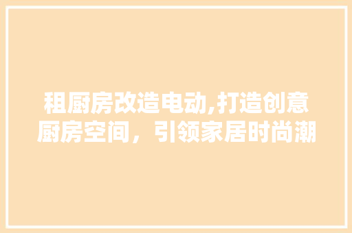 租厨房改造电动,打造创意厨房空间，引领家居时尚潮流