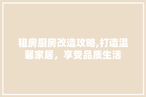 租房厨房改造攻略,打造温馨家居，享受品质生活 墙体维修
