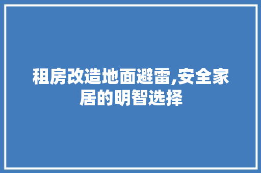 租房改造地面避雷,安全家居的明智选择