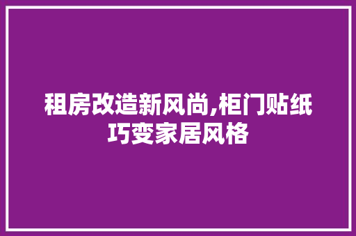 租房改造新风尚,柜门贴纸巧变家居风格 汽车维修