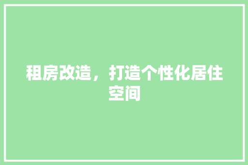 租房改造，打造个性化居住空间