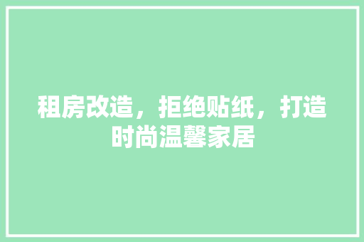 租房改造，拒绝贴纸，打造时尚温馨家居