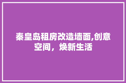 秦皇岛租房改造墙面,创意空间，焕新生活