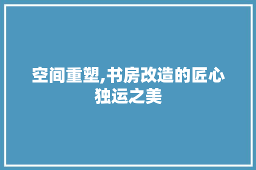 空间重塑,书房改造的匠心独运之美