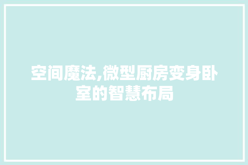 空间魔法,微型厨房变身卧室的智慧布局