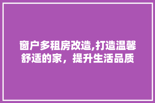 窗户多租房改造,打造温馨舒适的家，提升生活品质