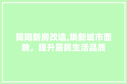 简阳新房改造,焕新城市面貌，提升居民生活品质