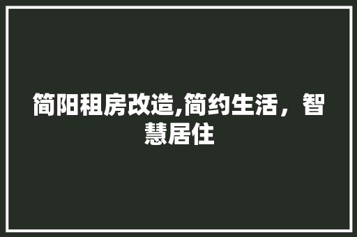 简阳租房改造,简约生活，智慧居住