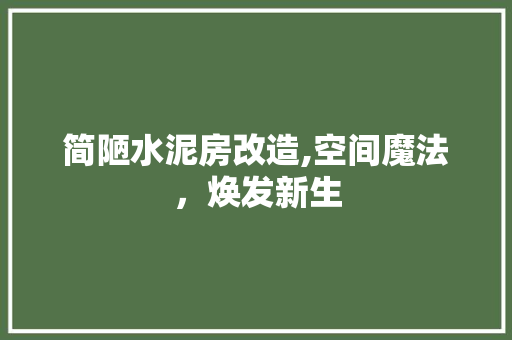 简陋水泥房改造,空间魔法，焕发新生