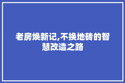 老房焕新记,不换地砖的智慧改造之路 墙体维修