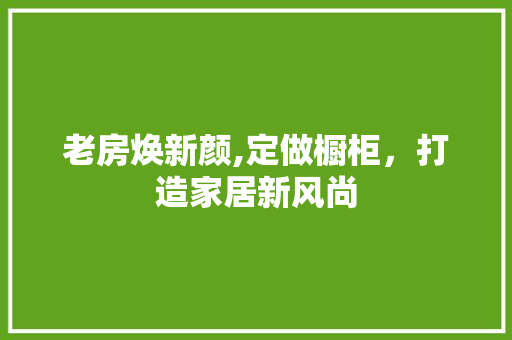 老房焕新颜,定做橱柜，打造家居新风尚