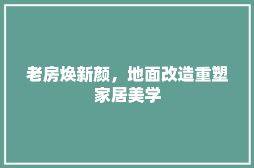 老房焕新颜，地面改造重塑家居美学 家电维修