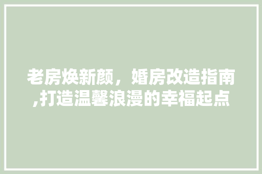 老房焕新颜，婚房改造指南,打造温馨浪漫的幸福起点