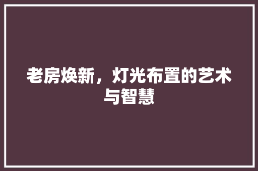 老房焕新，灯光布置的艺术与智慧 墙体维修