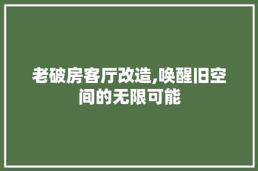 老破房客厅改造,唤醒旧空间的无限可能