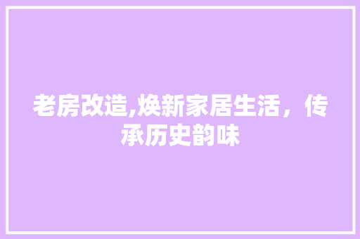 老房改造,焕新家居生活，传承历史韵味 墙体维修