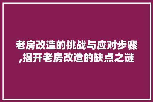 老房改造的挑战与应对步骤,揭开老房改造的缺点之谜