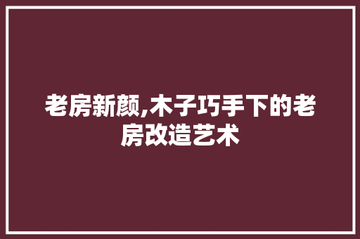 老房新颜,木子巧手下的老房改造艺术