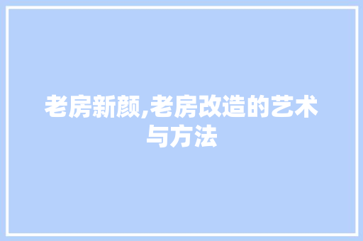 老房新颜,老房改造的艺术与方法