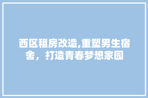 西区租房改造,重塑男生宿舍，打造青春梦想家园 家电维修